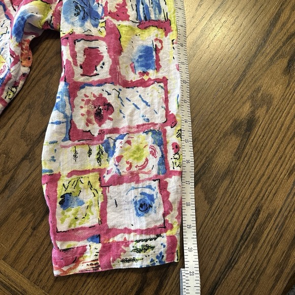 Ali Miles Artsy Watercolor Floral Button Up Tunic Lagenlook Plus Size 1X - Picture 12 of 15